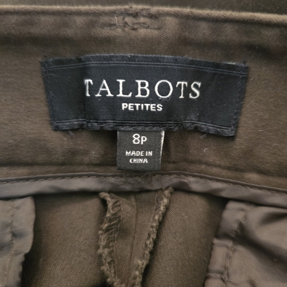 Talbots Women's Brown Signature Straight Leg Stretchy Size 8P Zippered Pockets - Picture 13 of 15